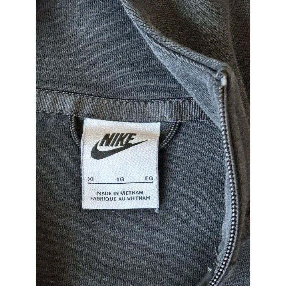 Nike Tech Hoodie Youth XL Black High-low Hem Full Zip Pre-Owned